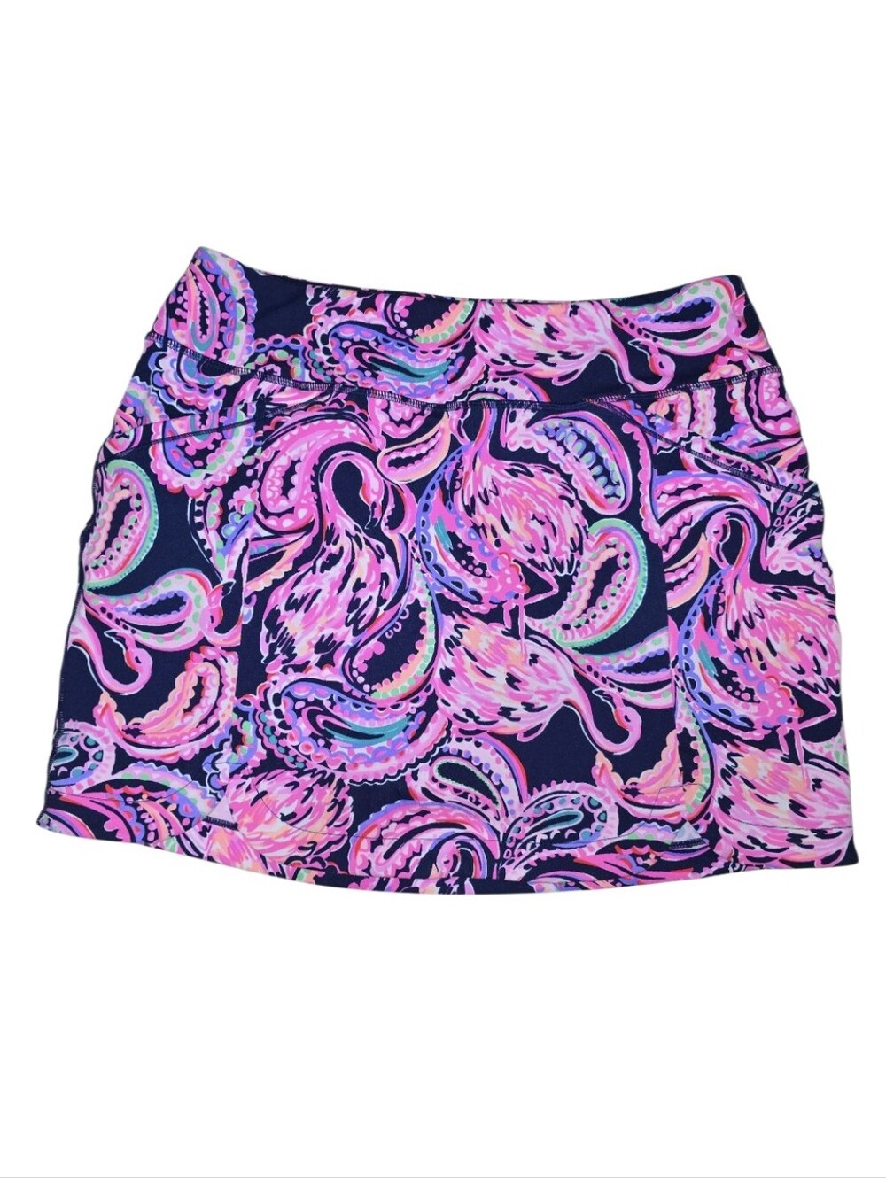 Lilly Pulitzer Luxletic Monica Skort Flock to the Top Flamingo Paisley Medium